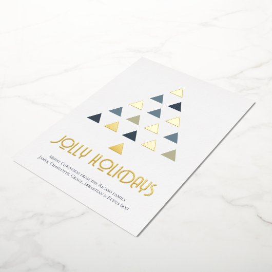 すてきクリスマスパーソナライズされたツリー 箔シーズンカード (回転した状態)