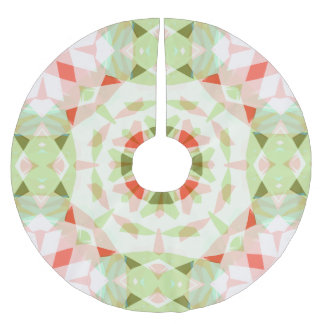 すてきクリスマスレッド緑ピンクメリー星模様 ブラッシュドポリエステルツリースカート