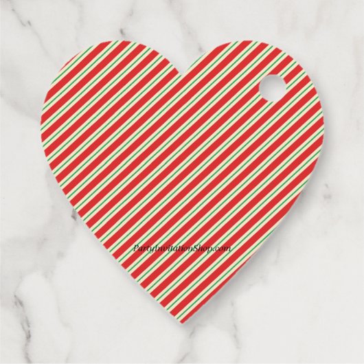 すてきクリスマス小妖精や小人レグストライプズハート フェイバータグ (裏面)