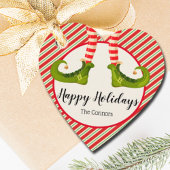 すてきクリスマス小妖精や小人レグストライプズハート フェイバータグ