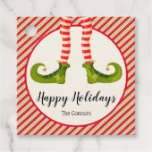 すてきクリスマス小妖精や小人レグストライプズHOLIDAY SQUARE フェイバータグ (正面)