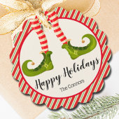 すてきクリスマス小妖精や小人レッグストライプホリデーホタテ フェイバータグ