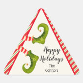 すてきクリスマス小妖精や小人レッグホリデイ 三角形シール (正面)