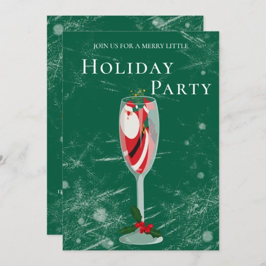 すてきクリスマス応援サンタシャンパンホリデー 招待状 (正面/裏面)