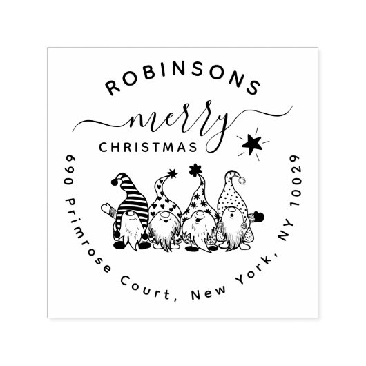すてきクリスマス格言ファミリー差出人住所 セルフインキングスタンプ (デザイン)