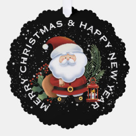 すてきサンタクパーソナライズされたリス オーナメントカード