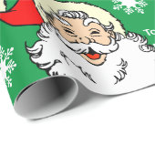 すてきサンタクロースお子様の名前を赤と緑に追加 ラッピングペーパー (ロールコーナー)