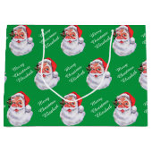 すてきサンタクロースがチャイルドの名前をパーソナライズ ラージペーパーバッグ (正面)