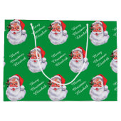 すてきサンタクロースがチャイルドの名前をパーソナライズ ラージペーパーバッグ (裏面)