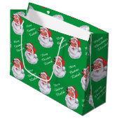 すてきサンタクロースがチャイルドの名前をパーソナライズ ラージペーパーバッグ (正面アングル)