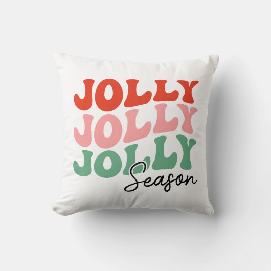 すてきシーすてきンレトロホリデータイポグラフィ クッション (正面)