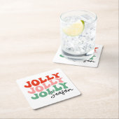 すてきシーすてきンレトロホリデータイポグラフィ スクエアペーパーコースター (インサイチュ)