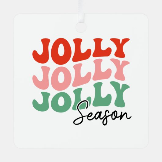 すてきシーすてきンレトロホリデータイポグラフィ メタルオーナメント (正面)