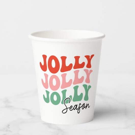 すてきシーすてきンレトロホリデータイポグラフィ 紙コップ (正面)