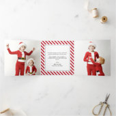 すてきストライプズクリスマスホリデートリフォールドフォトカード 三つ折りクリスマスカード (内部)
