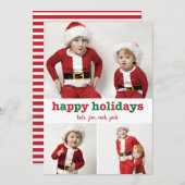 すてきストライプハッピーホリデーズフォトカード シーズンカード (正面/裏面)