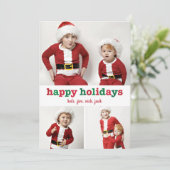 すてきストライプハッピーホリデーズフォトカード シーズンカード (スタンド正面)