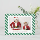すてきストライプメリークリスマスの写真カード シーズンカード (スタンド正面)