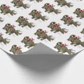 すてきトリケラトプスに乗るサンタクロース ラッピングペーパー (角)