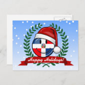 すてきドミニカ共和国国旗のクリスマス シーズンポストカード (正面/裏面)