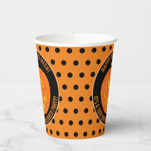 すてきハロウィーンのカボチャのちょうちんおもしろいカスタムハッピーハローウィン 紙コップ (左)
