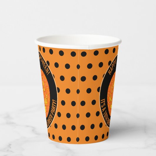 すてきハロウィーンのカボチャのちょうちんおもしろいカスタムハッピーハローウィン 紙コップ (右)