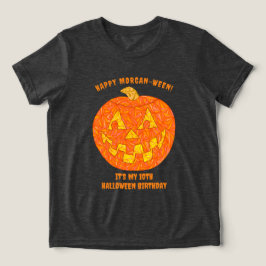 すてきハロウィーンのカボチャのちょうちんかわいいキッズハロウィーン誕生日 トライブレンドＴシャツ