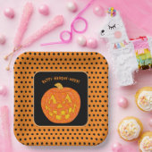 すてきハロウィーンのカボチャのちょうちんカウカスタムイハッピーハローウィン ペーパープレート (パーティー)