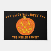 すてきハロウィーンのカボチャのちょうちんパーソナライズされたハッピーハローウィン ドアマット (正面)