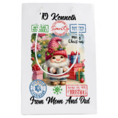 すてきフェスティバルデコール付きサンタ袋 ミディアムペーパーバッグ (正面)