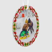 すてきフェスティバルレッドクリスマスフォト写真フレーム オーナメント (正面)