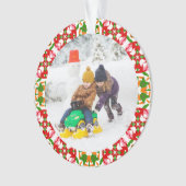 すてきフェスティバルレッドクリスマスフォト写真フレーム オーナメント (正面)