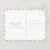 すてきモダンティール（緑がかった色）家族の写真クリスマス シーズンポストカード (裏面)