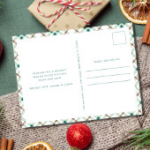 すてきモダンティール（緑がかった色）家族の写真クリスマス シーズンポストカード