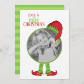 すてき小妖精や小人ハット小妖精や小人シューズお洒落おもしろい1写真 シーズンカード (正面/裏面)