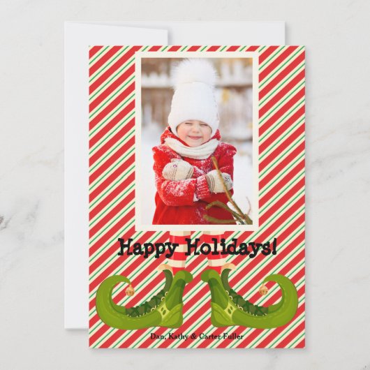 すてき小妖精や小人脚フォトハッピー シーズンカード (正面)