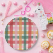 すてき数々のギンガム ペーパープレート (パーティー)