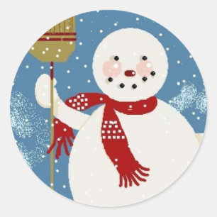 すてき雪だるまシール ラウンドシール