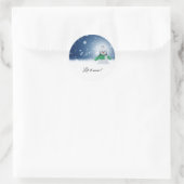 すてき雪だるまスティッキーラベル ラウンドシール (バッグ)