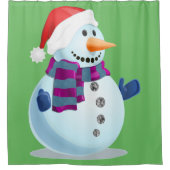 すてき雪だるま シャワーカーテン (正面)