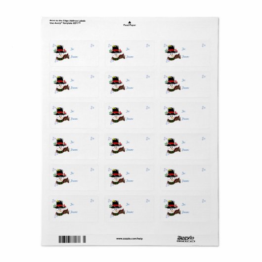 すてき雪だるま ラベル (フルシート)