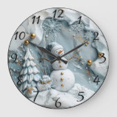 すてき雪だるま ラージ壁時計 (正面)