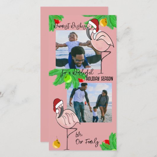 すてきFlamingos/フォトグリーティングカード シーズンカード (正面/裏面)