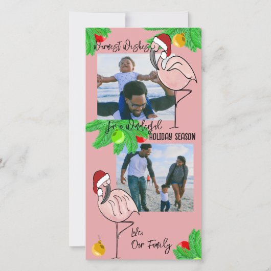 すてきFlamingos/フォトグリーティングカード シーズンカード (正面)