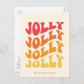 すてきGroovy波のクリカラフルスマス シーズンポストカード (正面/裏面)