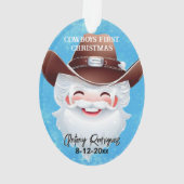 すてきSanta in a Western Hat Babys 1st Christmas オーナメント (裏面)
