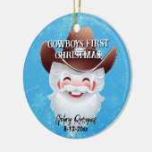 すてきSanta in a Western Hat Babys 1st Christmas セラミックオーナメント (左)
