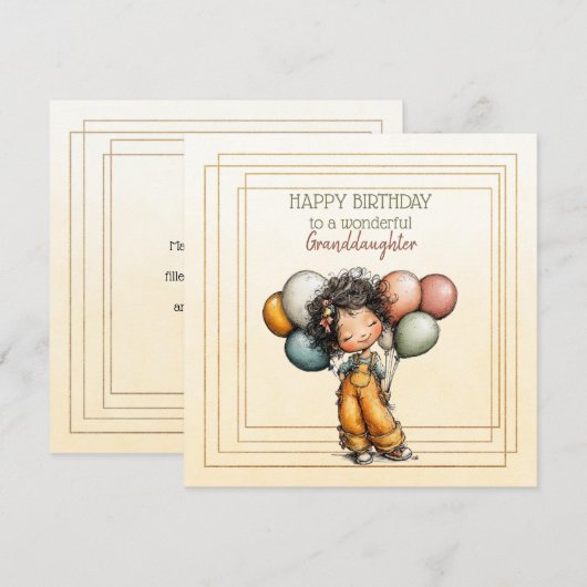すばらしいお孫さんのお誕生日おめでとう (正面/裏面)