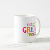すばらしいことを期待 Inspirational Typography 引用 コーヒーマグカップ (正面右)