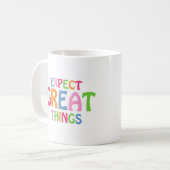 すばらしいことを期待 Inspirational Typography 引用 コーヒーマグカップ (正面左)